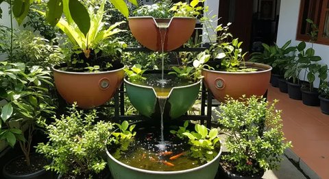 Model Kolam Ikan dari Drum Bekas