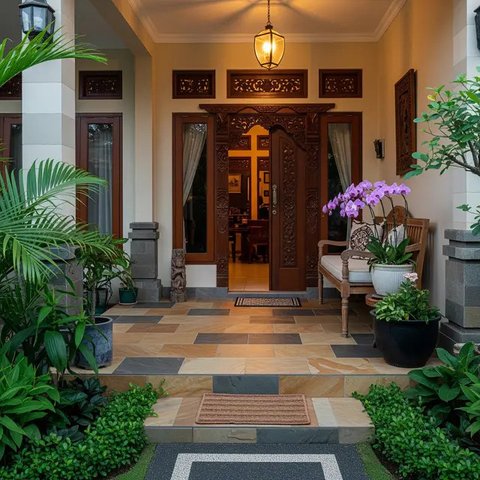 Ide Teras Depan Rumah Sempit. (Foto: Gemini AI)