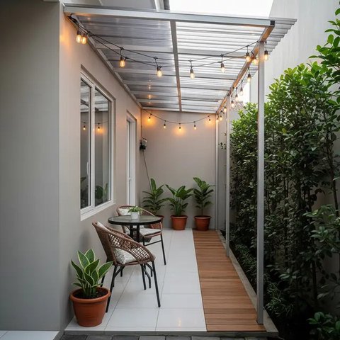 Ide Teras Depan Rumah Sempit. (Foto: Gemini AI)
