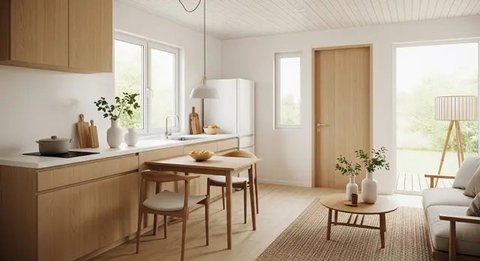 Model Dapur Minimalis dan Ruang Tamu Menyatu Tanpa Sekat