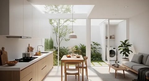 Model Dapur Minimalis dan Ruang Tamu Menyatu Tanpa Sekat