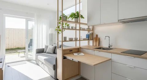 Model Dapur Minimalis dan Ruang Tamu Menyatu Tanpa Sekat