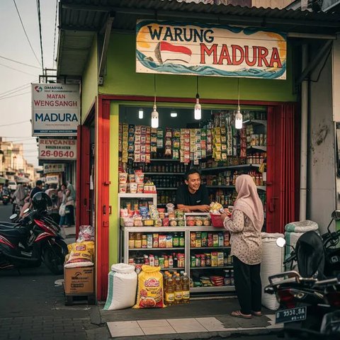 Warung Madura dengan Pom Bensin Mini (Gemini AI)