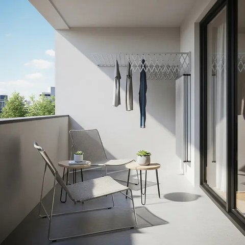 Model Teras Rumah Kecil yang Bisa Jadi Tempat Santai dan Jemur Pakaian (Image by Gemini AI)