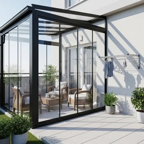 Model Teras Rumah Kecil yang Bisa Jadi Tempat Santai dan Jemur Pakaian (Image by Gemini AI)
