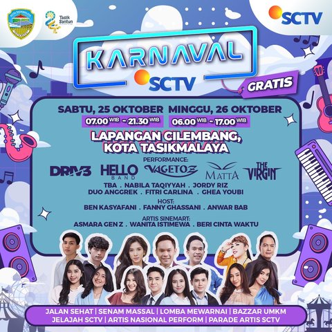 Karnaval SCTV Kembali ke Tasikmalaya, Dua Hari Penuh Hiburan, Aksi Sosial, dan Artis Top