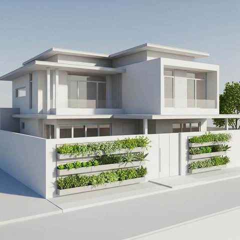 Model Rumah Kecil Tapi Luas dengan Pagar Tanaman Hias Modern Minimalis