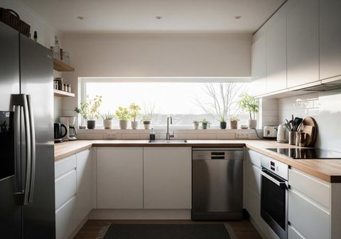 Desain Dapur Ukuran 3x3 Meter dengan Pencahayaan Alami (Sumber: gemini.com)