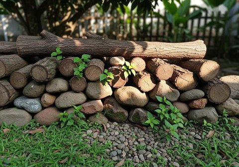 Inspirasi Rumah Batu Alam Modern untuk Lahan Sempit (AI)