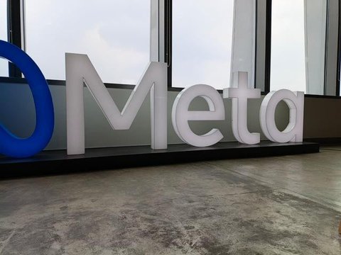 Facebook meluncurkan tanda Meta baru mereka di kantor pusat perusahaan di Menlo Park, California, Kamis, 28 Oktober 2021. Facebook Inc. yang diperangi mengubah namanya menjadi Meta Platforms