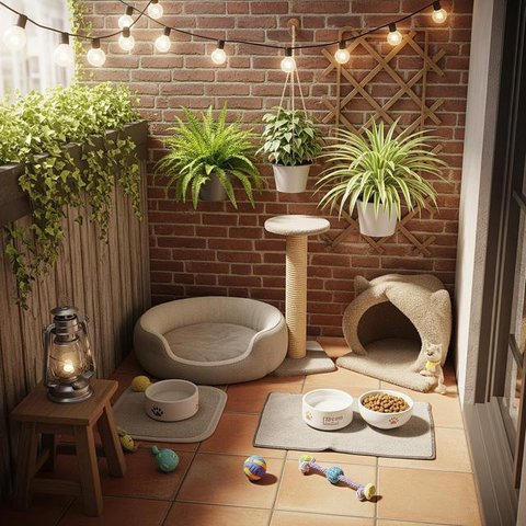 Teras Rumah Kecil dengan Ayunan Minimalis (Image by Gemini AI)