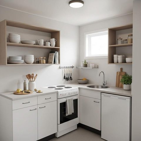 Ide Dapur Terbatas Tapi Rapi untuk Rumah Kontrakan. Foto: Gemini