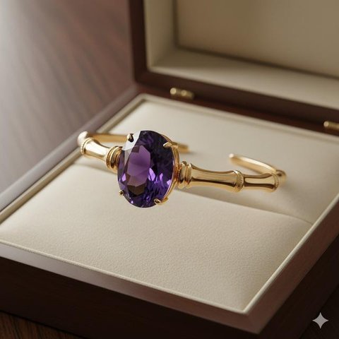 Model Gelang Emas Bambu Kombinasi Batu Alam (Ilustrasi AI)