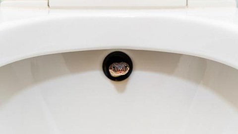 Ular di lubang kloset duduk (Foto: Reve Art AI)