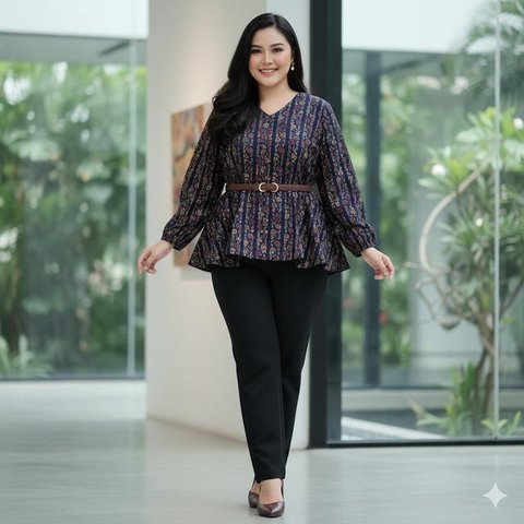 7 Model Atasan Batik untuk Orang Gemuk agar Terlihat Langsing, Nyaman dan Stylish (Foto: Gemini AI)