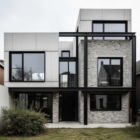Rumah Tipe 36 dengan Warna Terang dan Atap Tinggi/Desain Rumah Minimalis Ukuran Kecil Tipe 36 di Lokasi Strategis (Sumber: gemini.com)