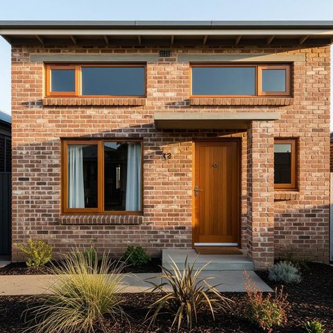 Rumah Tipe 36 dengan Warna Terang dan Atap Tinggi/Desain Rumah Minimalis Ukuran Kecil Tipe 36 di Lokasi Strategis (Sumber: gemini.com)