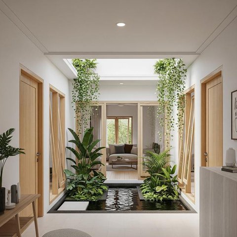 Model Rumah Kecil Tapi Luas dengan Taman Dalam Rumah/Gemini AI