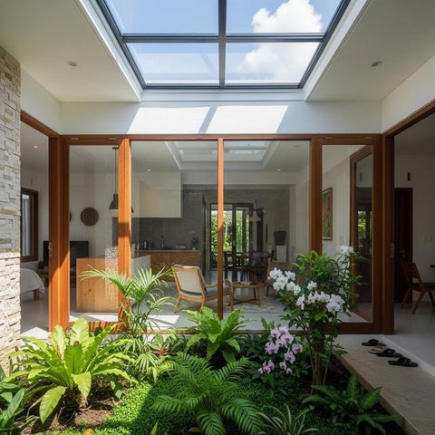Model Rumah Kecil Tapi Luas dengan Taman Dalam Rumah/Gemini AI