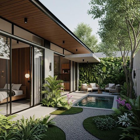 Model Rumah Kecil Tapi Luas dengan Taman Dalam Rumah/Gemini AI
