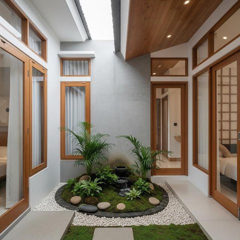 Model Rumah Kecil Tapi Luas dengan Taman Dalam Rumah/Gemini AI