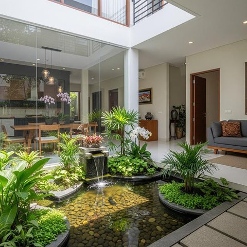 Model Rumah Kecil Tapi Luas dengan Taman Dalam Rumah/Gemini AI