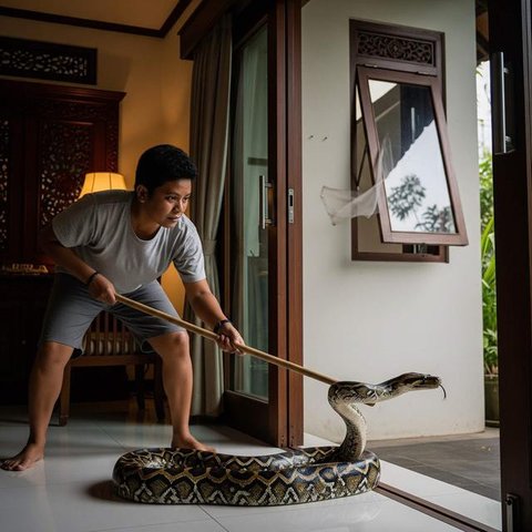 Kesalahan Umum Saat Mengusir Ular. Foto: Gemini