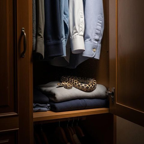 Apa yang Harus Dilakukan Jika Ada Ular di Dalam Lemari Pakaian (AI)