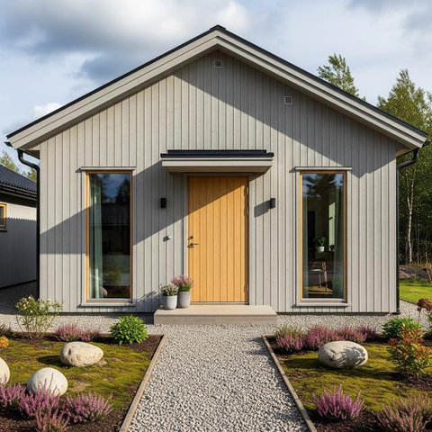 Rumah Sederhana dengan Garasi Kecil/Desain Rumah Sederhana 7x12 (Sumber: gemini.com)