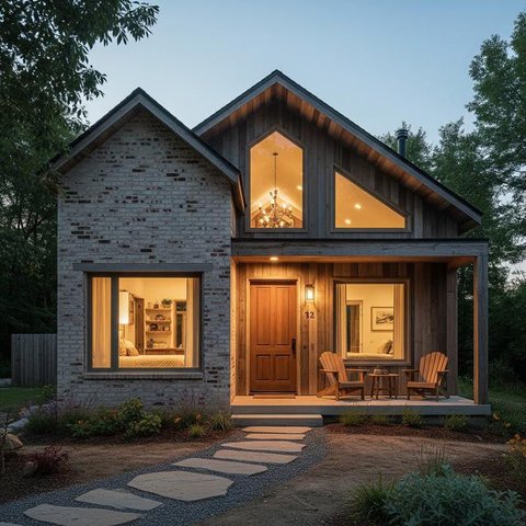 Rumah Sederhana dengan Garasi Kecil/Desain Rumah Sederhana 7x12 (Sumber: gemini.com)