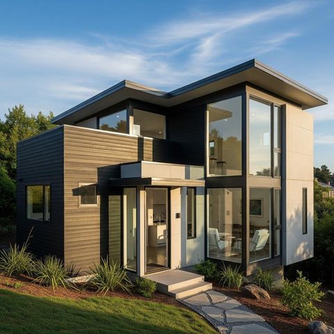 Rumah Sederhana dengan Garasi Kecil/Desain Rumah Sederhana 7x12 (Sumber: gemini.com)