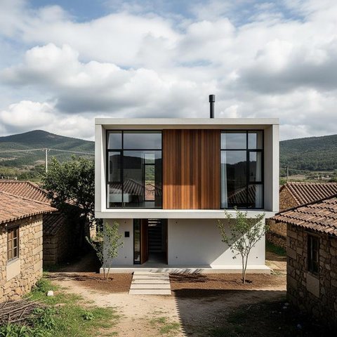 Rumah Sederhana dengan Garasi Kecil/Desain Rumah Sederhana 7x12 (Sumber: gemini.com)