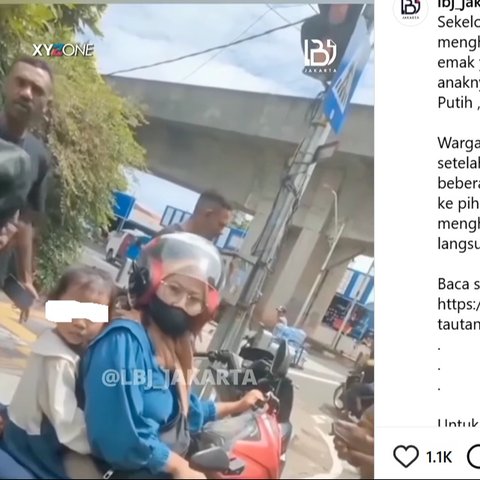 debt collector tarik motor ibu-ibu bonceng anak