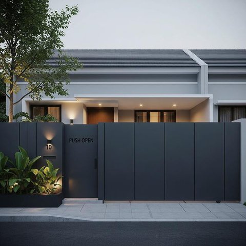 Pagar Minimalis dengan Pintu Tersembunyi. (Foto: Gemini AI)