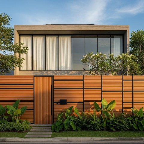 Pagar Minimalis dengan Pintu Tersembunyi. (Foto: Gemini AI)