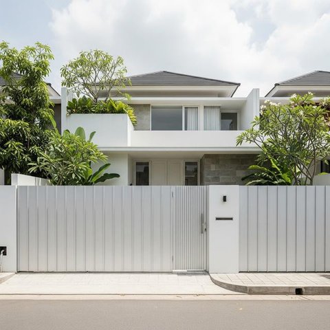 Pagar Minimalis dengan Pintu Tersembunyi. (Foto: Gemini AI)