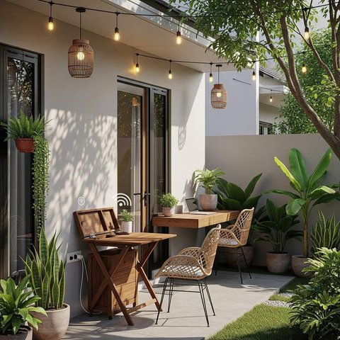 Makeover Halaman Depan Jadi Tempat Nongkrong Nyaman. Foto: Gemini