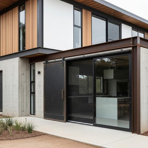 Gambar Rumah Minimalis dengan Pintu Anti Ular yang Estetik (Image by Gemini AI)