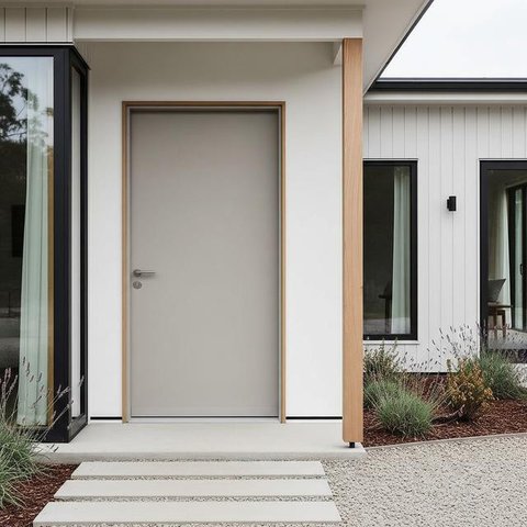 Gambar Rumah Minimalis dengan Pintu Anti Ular yang Estetik (Image by Gemini AI)