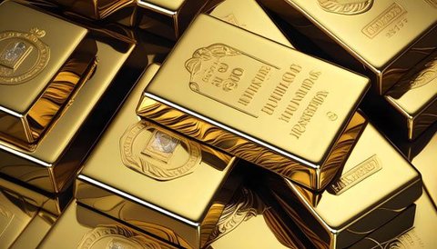 Petugas menunjukan emas batangan di kantor BNI Syariah, Jakarta, Senin (30/11). Harga jual-beli kembali (buyback) emas Antam turun Rp 1.000 usai akhir pekan kemarin naik di tengah turunnya ha