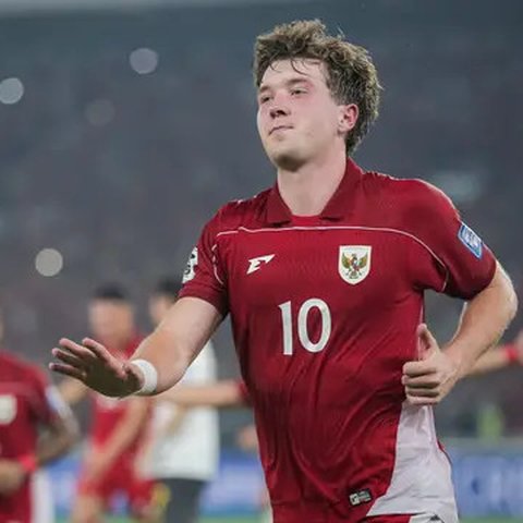 Ekspresi striker Timnas Indonesia, Ole Romeny, setelah menjebol gawang Timnas China pada pertandingan Kualifikasi Piala Dunia 2026 di Stadion Utama Gelora Bung Karno, Jakarta, Kamis (5/6/2025
