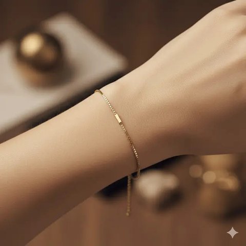 Gelang Emas 18K Kecil Bergaya Modern Vintage (created by AI)