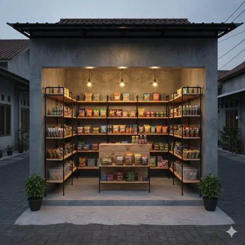 7 Desain Warung Sembako Minim Budget tapi Tetap Rapi dan Menarik, Cocok untuk Usaha Rumahan di 2025 (Foto: Gemini AI)