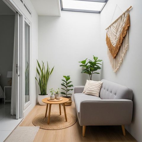 Teras Rumah Sempit Jadi Ruang Tamu. (Foto: Gemini AI)
