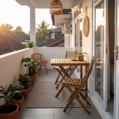 Teras Rumah Sempit Jadi Ruang Tamu. (Foto: Gemini AI)