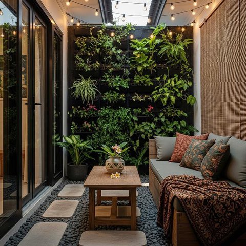 Teras Rumah Sempit Jadi Ruang Tamu. (Foto: Gemini AI)