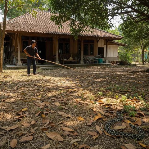 Daun Kering sebagai Pengusir Ular di Area Rumah