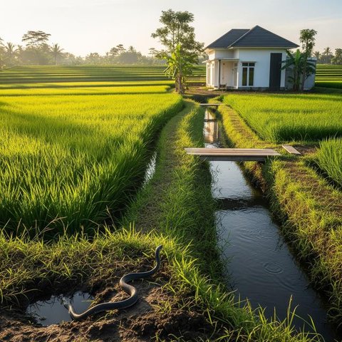Ciri-Ciri Sarang Ular di Sekitar Rumah yang Dekat Sawah