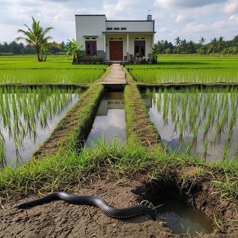 Ciri-Ciri Sarang Ular di Sekitar Rumah yang Dekat Sawah
