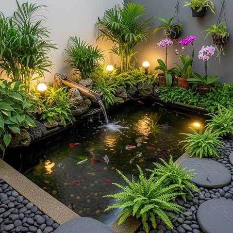 Halaman Belakang Rumah Kecil Tapi Estetik untuk Pelihara Ikan Cupang/Gemini AI